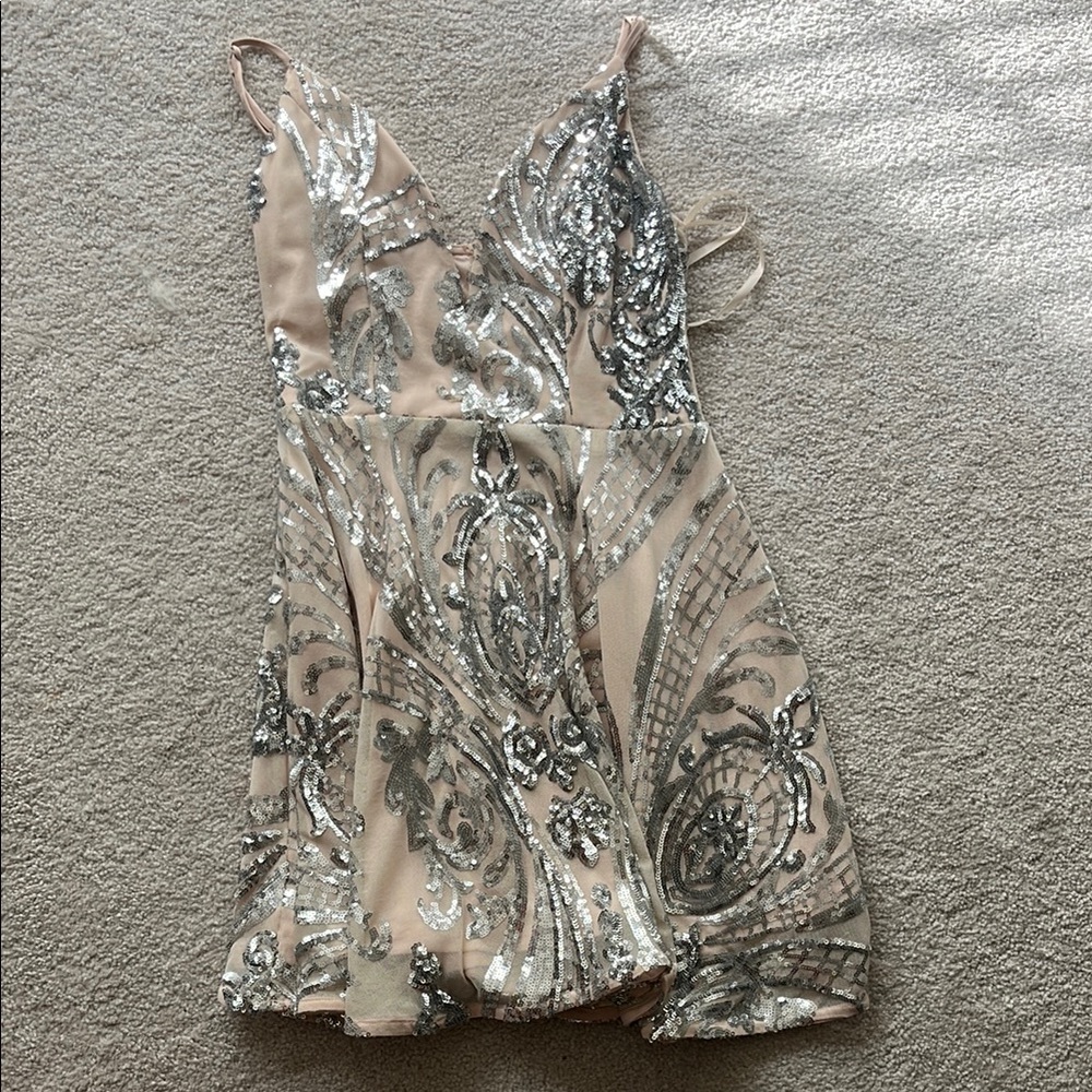 Windsor Silver Sequin Mini Dress